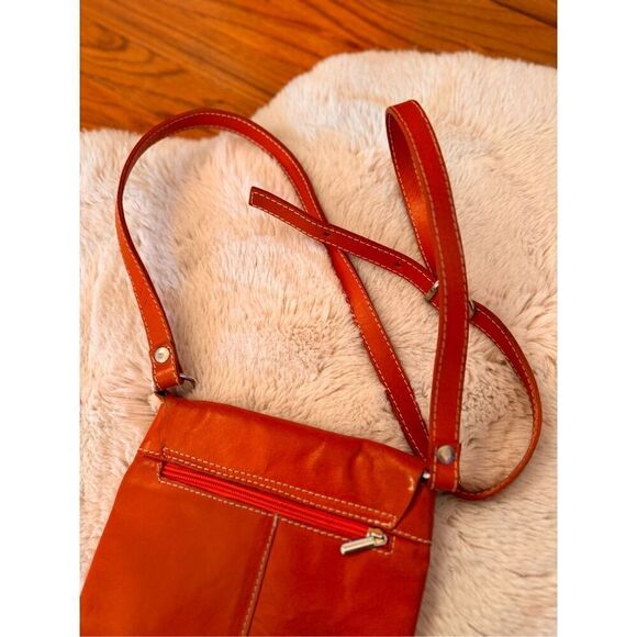Vintage Azzurra Pelletterie Brown Leather Satchel Shoulder Crossbody Pur… - Picture 9 of 9